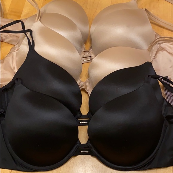 victoria secret very sexy lingerie Victoria's Secret Very Sexy Shine Strap Butterfly Rhinestone Push-Up Bra  with Shine Thong Panty Set Black 36D/Large Panty NWT main image 0